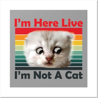 I'm Here Live I'm Not A Cat Posters and Art